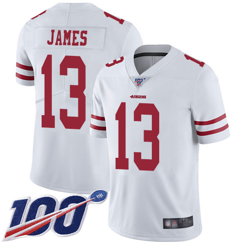 San Francisco 49ers Limited White Men Richie James Road NFL Jersey #13 100th Season Vapor Untouchable